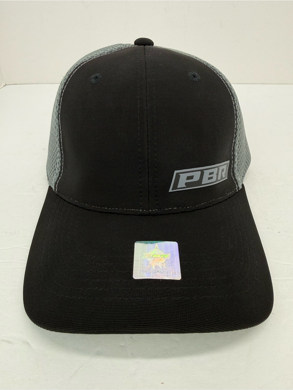 PBR Professional Bull Riders Black Gray size S/M Flexfit Mesh Back Hat NEW